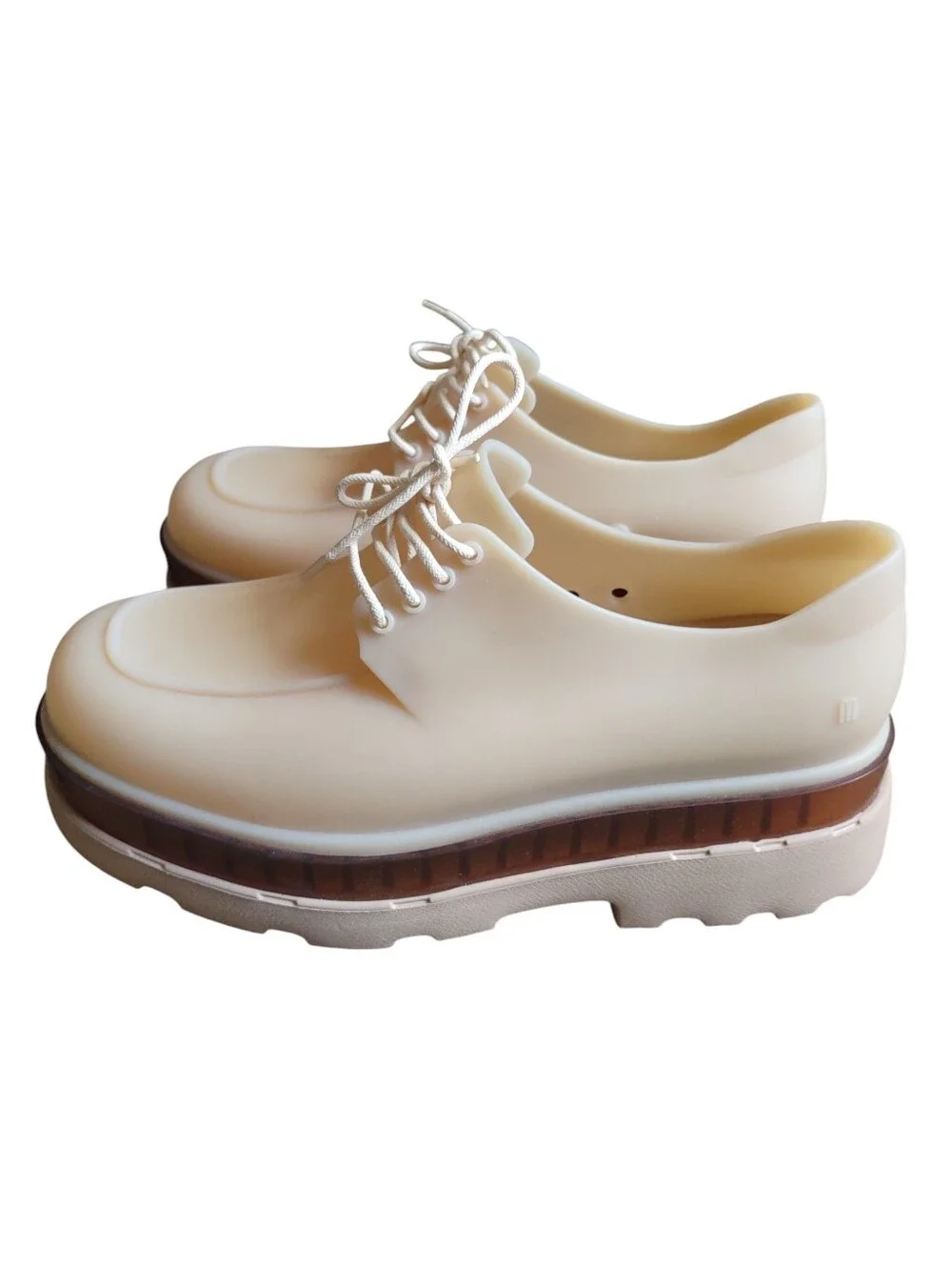 Melissa 10 Platform Tan Jelly Loafer Vegan Shoes